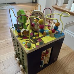 Zany Zoo Children’s Wooden Activity Cube Like New