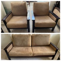 3pc Wooden Sofa Set with Removable cushions   