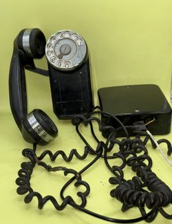 Vintage Automatic Electric Company Monophone Black Dial Wall Telephone