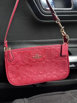 Red coach shoulder bag