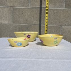  Vintage WCL hand-painted ceramic bowls shaped like Easter eggs and decorated with vibrant flowers
