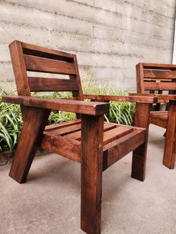 Handmade Wooden Patio Chairs 3-piece Set