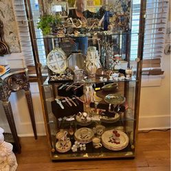 BRASS & GLASS CURIO 