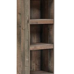 Rustic  Pier Bookcase with 3 Adjustable Shelves, Natural Brown