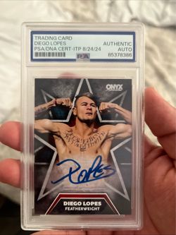 Diego Lopes Signed Onyx Trading Card PSA/DNA