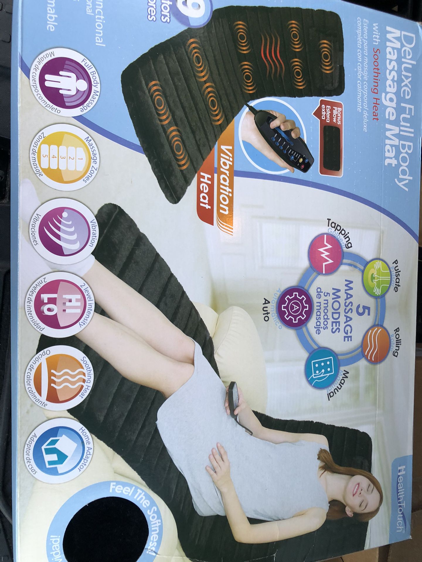 Health Touch Deluxe Full Body Massage Mat with Soothing Heat