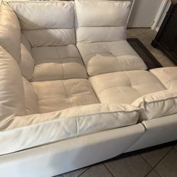 White Faux Leather Couches