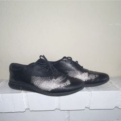 Cole Haan 2.ZeroGrand Laser Wingtip Oxfords Black Leather Sz 7.5b