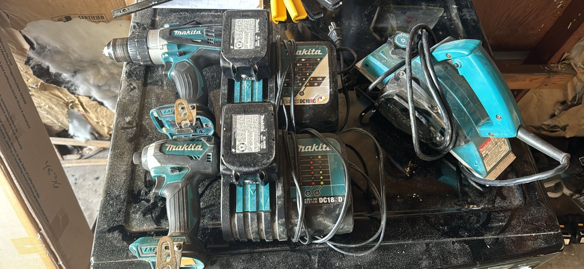 Impact Driver And Drill Set, 2 4.0 Batteries With Chargers And A Corded Planer