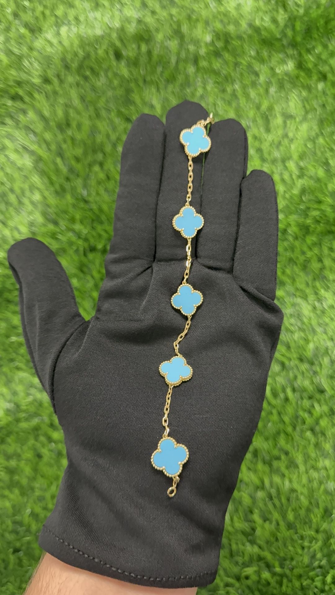 Van Cleef & Arpels Vintage Bracelet 18K Yellow Gold, Turquoise