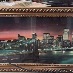 New York Light Up Skyline Wall Art (includes Twin Towers)