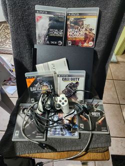 Sony PlayStation 3 PS3 Slim Console Bundle (Model CECH-2001A) + 7 Games