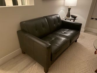 Leather loveseat