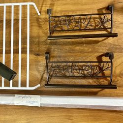 PAIR: InterDesign Twigz 9” Over The Cabinet Towel Bar In Bronze & NWT SIMPLICITY 24" PLASTIC REPLACEMENT TOWEL BAR WITH SPRING LOADED ENDS WHITE ⬇️⬇️