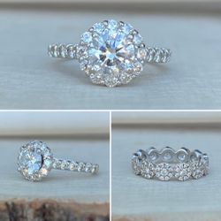 Beautiful Wedding Ring Set 1.01 Ct Center Diamond