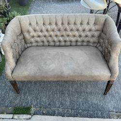 Modern 2 Seater Brown Sofa Buttoned Size Is Small/Tiny