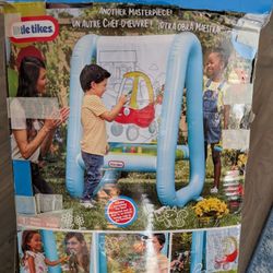 Little Tikes® 3-in-1 Paint & Play Backyard Easel Inflatable Outdoor Art with Accessories for Kids
