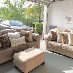 Suede Couches Set