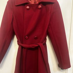 Brand New Burgundy Wool Winter Coat Small $100