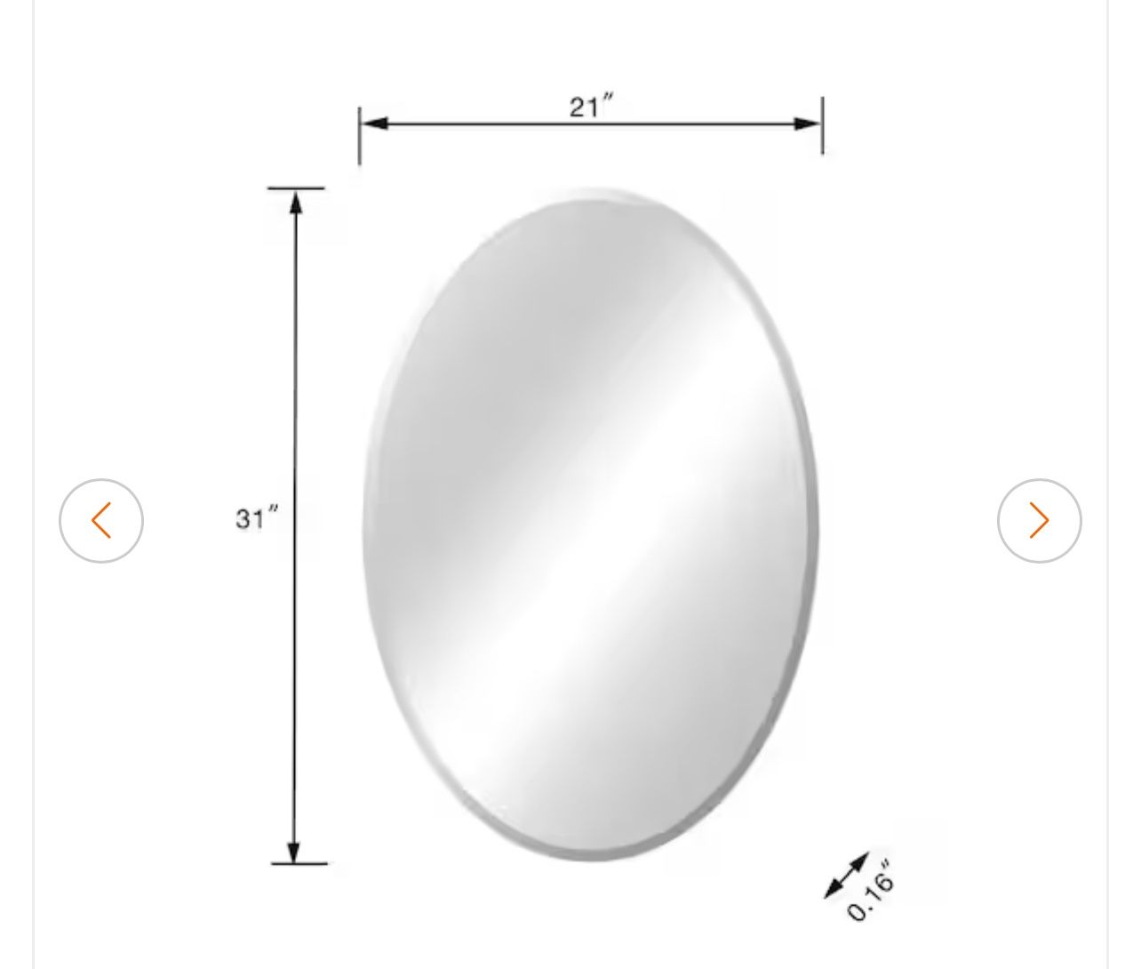 Frameless Classic Wall Bathroom Vanity Mirror (2) - Excellent condition