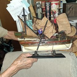 Large vintage Santa Maria Handmade ship