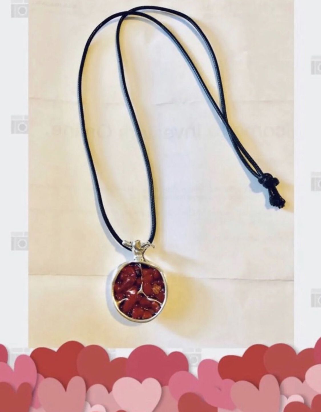 Pomegranate Pendant On Black Cord - NEW