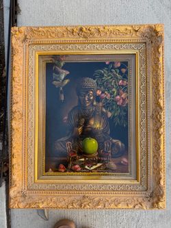 Framed Buddha Print in Ornate Gold Frame -artist Gary Soszynski