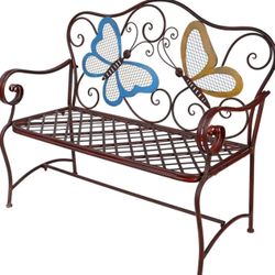 ***BRAND NEW IN THE BOX*** Alpine Corporation 45" x 23" Outdoor 2-Person Butterfly Garden Bench $115