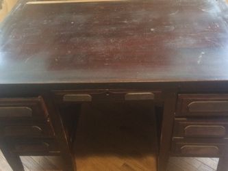 Bankers Desk Solid Wood Antique
