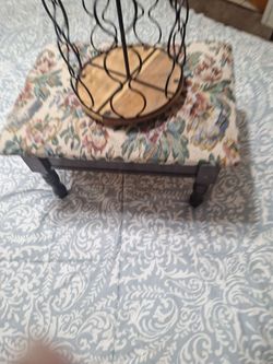 2 pieces for 5 dollars  vintage foot Stool And  Coffee Pod Holder