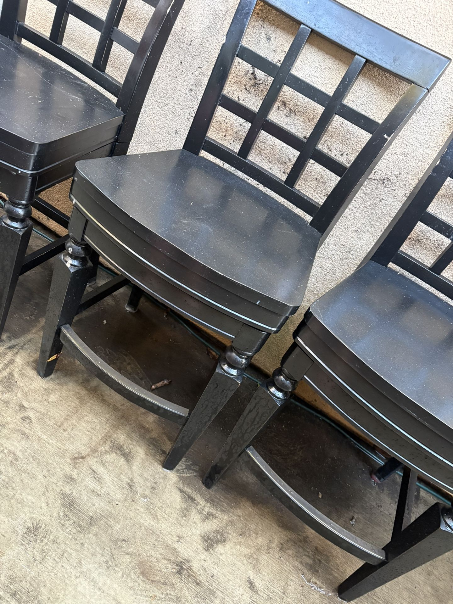 Black Wooden Stool 4 Of Them