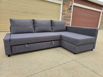 Ikea FRIHETEN Sleeper sectional, 3 seat w/storage,  Skiftebo dark gray- Like New