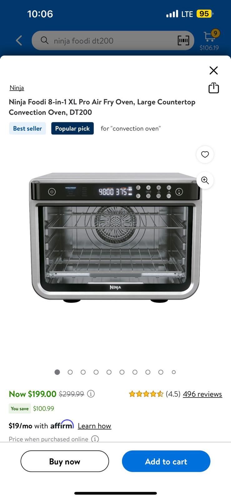 Ninja DT200 Foodi 8 in 1 XL Pro Convection Oven Silver