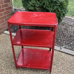 Red metal cart