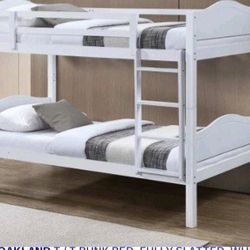 Bunk Bed Frame Twin Over Twin Size Color Espresso Or White 