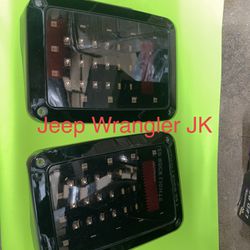 Pair Of Led Taillights Dark Smoke lenses Fit Jeep Wrangler JK