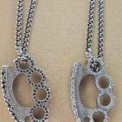 Stainless Steel Chain And Charm With Zirconium Stones