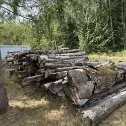 Firewood, mostly older and fine and some maple two separate piles  $400