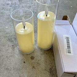 Plastic And Wax Ivory Candles 