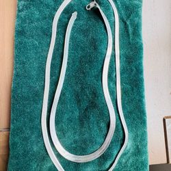 925 Sterling Silver Herringbone Chain Necklace Made In Italy, Snake Chain, 5mm Thickness