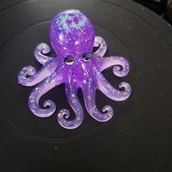 Purple glow in the dark resin 4in x 5in octopus 
