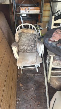 Rocking Chair Gliding Wooden White 