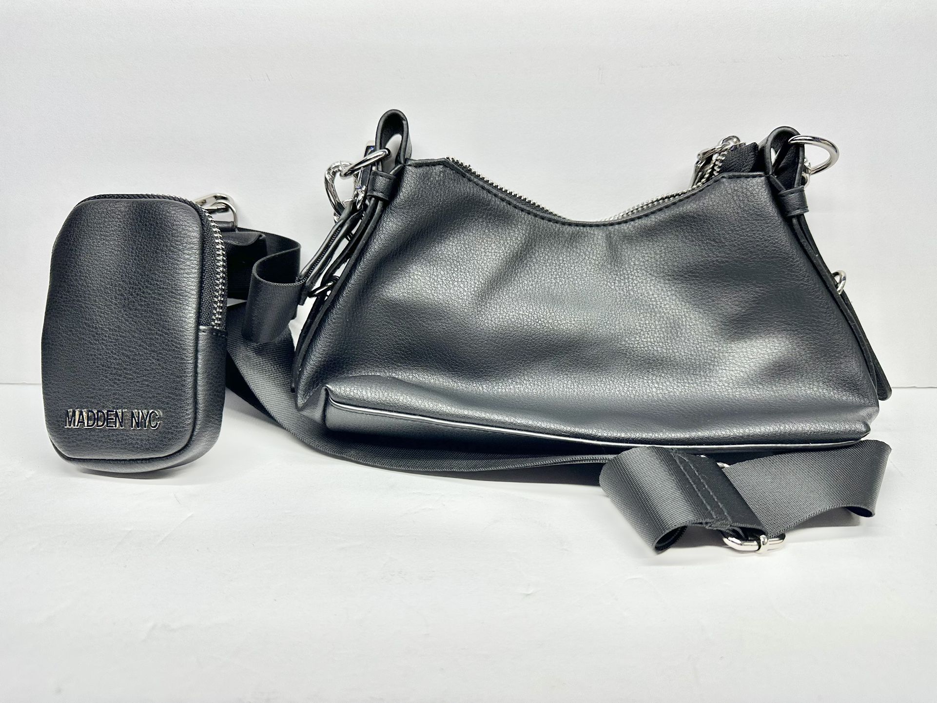 Madden NYC Black Crossbody Handbag w/ Pouch