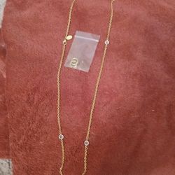 24" Gols necklace w/small hoop earrings 