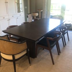Dining Table, 8 Chairs And Cream Rug 