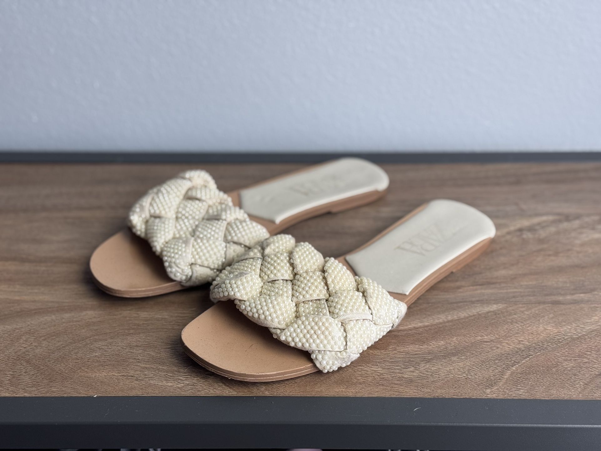 ZARA Pearled Flats Size 36 $10