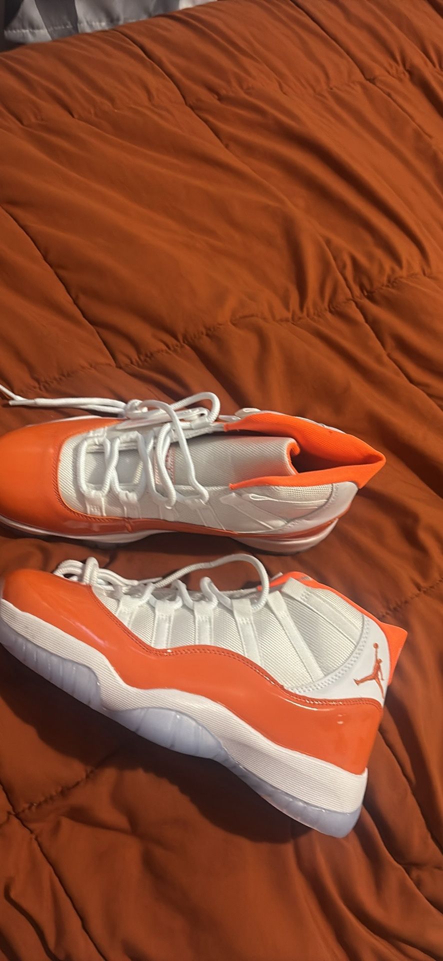 Orange Air Jordan Retro 11 Xi Yellow Tie Sneakers