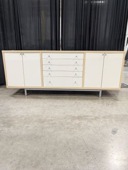 Light Wood and Cream Modern Storage Buffet