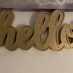 Light Up Hello Sign
