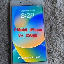 T-Mobil  iPhone  8+  256gb   -   $220